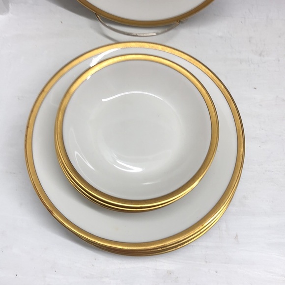 O594 Breton by Haviland White with Gold Trim 9 pc Dinner Set - Picture 4 of 4
